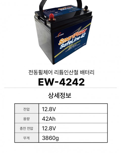 전동휠체어 리튬인산철 배터리 EW-4242